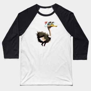 Cute Ostrich Drawing Baseball T-Shirt